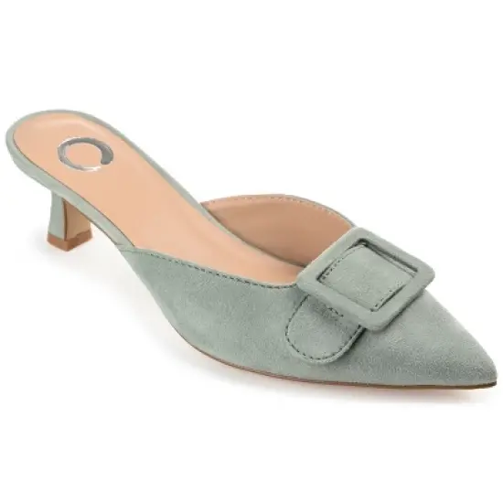 Journee Collection Womens Vianna Kitten Heel Mules Pointed Toe Pumps image {11}