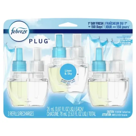 Febreze Odor-Fighting Fade Defy Plug Air Freshener Refill - Linen & Sky image {7}