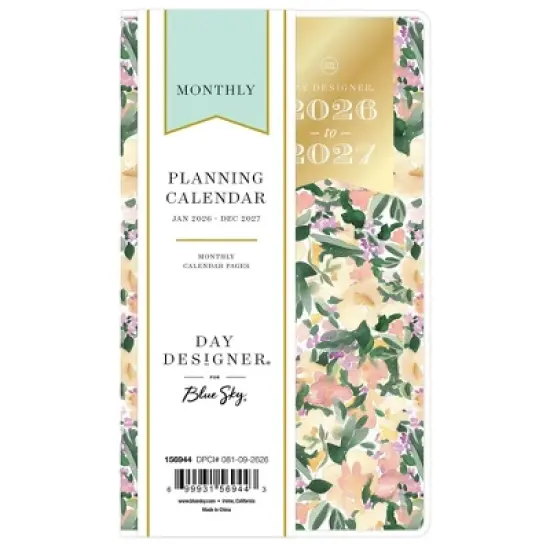Blue Sky Day Designer Monthly Planning Calendar 3.625"x6.125" Marjorie Floral Clear image {2}