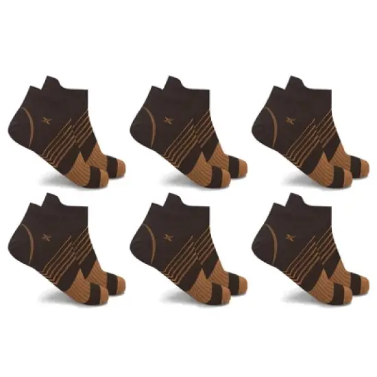 Extreme Fit Copper Compression Socks - Ankle High for Running, Athletics, Travel - 6 Pair image {4}