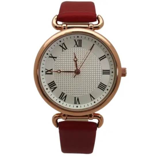 Olivia Pratt Faux Leather Small Roman Numeral Minimalist Women Watch image {6}