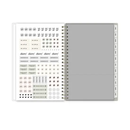 Blue Sky The Everygirl 5"x8" 2025-2026 Weekly/Monthly Wirebound Planner Printed Caro Gray Stripe image {6}