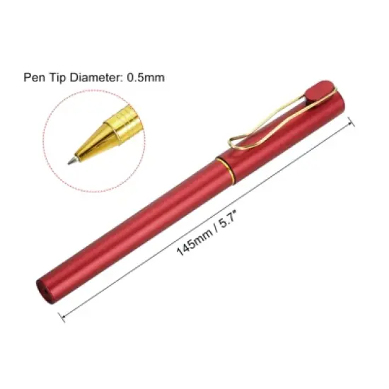 Unique Bargains Metal Smooth Writing Office Reusable Gel Ink Rollerball Pens 12 Pcs image {1}