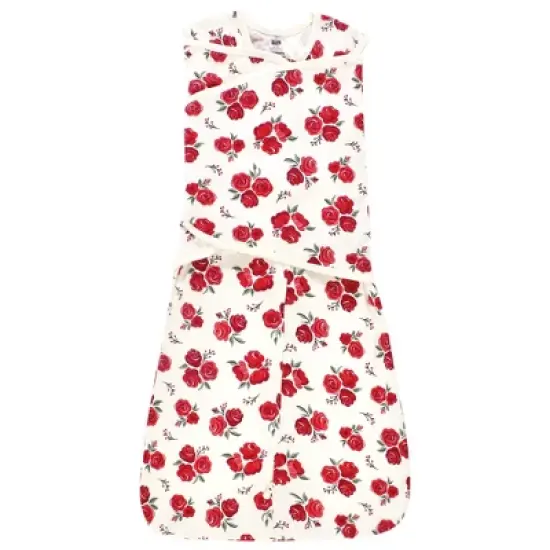 Hudson Baby Infant Girl Convertible Swaddle Sleep Sack, Red Rose image {4}