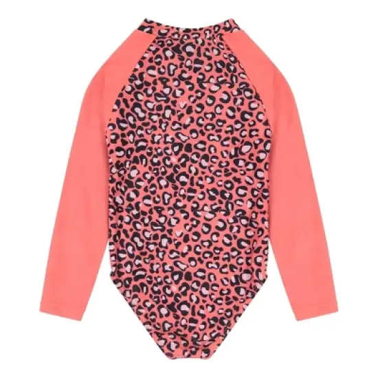 Andy & Evan Toddler Girls Rashguard Swim Suit Red, Size 18-24 Months image {3}