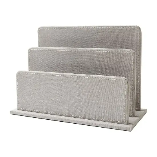 Martha Stewart 2-Compartment Linen File Sorter Gray (MS103B) image {2}