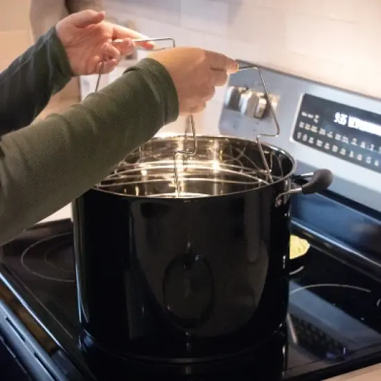 Lehman's 21.5-Quart Water Bath Canner with Pressure Gauge, Durable Stainless Steel Stockpot for Home Canning and Preserving image {3}