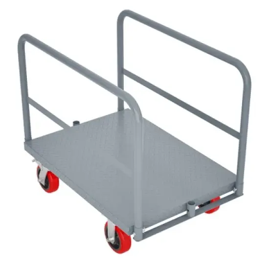 Steel Panel Truck, 2000 LBS Capacity Lumber Cart Drywall Dolly Cart, 36 x 24 Inch Flatbed Cart Dolly with 6" Swivel Brake Wheels, Platform Truck image {8}