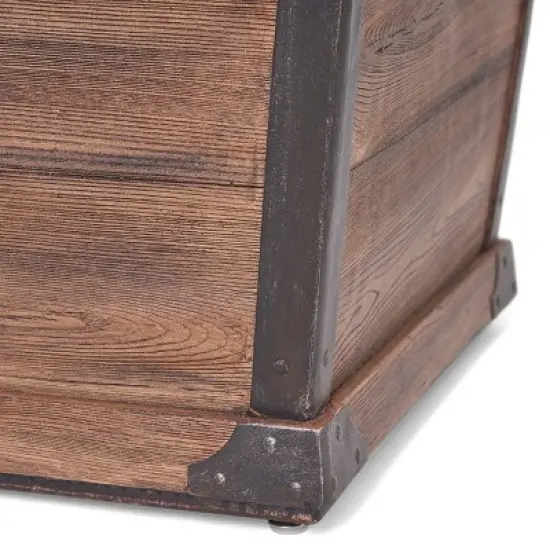 GDFStudio Aido Outdoor 50,000 BTU Lightweight Concrete Rectangular Fire Pit, Brown image {8}