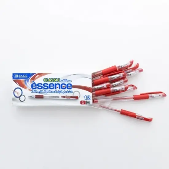 BAZIC Products&reg; Essence Gel Pen with Cushion Grip, Red, 12 Per Box, 6 Boxes image {6}