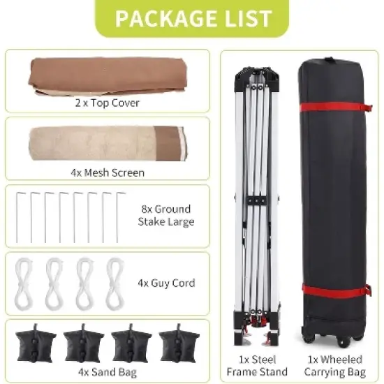 Pop Up Gazebo, 12x12 Outdoor Canopy Tent with Mosquito Netting, Pop Up Canopy Tent with Curtains/Adjustable Height image {2}