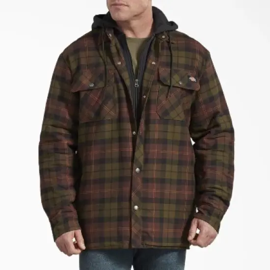 Dickies Relaxed Fit Icon Hooded Quilted Flannel Shirt Jacket image {1}