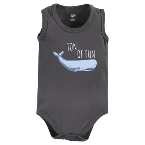 Hudson Baby Infant Boy Cotton Sleeveless Bodysuits, Boy Sea Creatures image {2}
