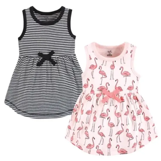 Touched by Nature Girl Organic Cotton Dresses, Pink Flamingo image {9}