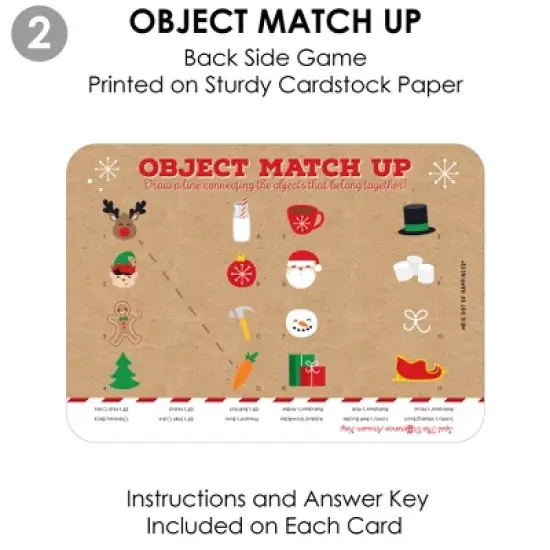 Big Dot of Happiness Jolly Santa Claus - 2-in-1 Christmas Party Cards - Activity Duo Games - Set of 20 image {6}