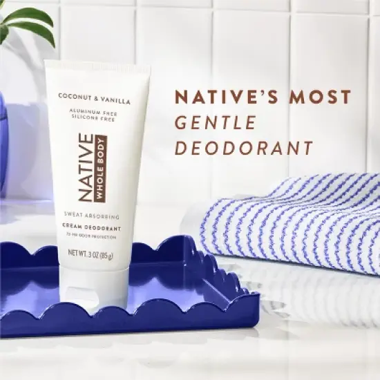 Native Whole Body Cream Deodorant - Coconut & Vanilla - Aluminum-Free 3oz image {5}
