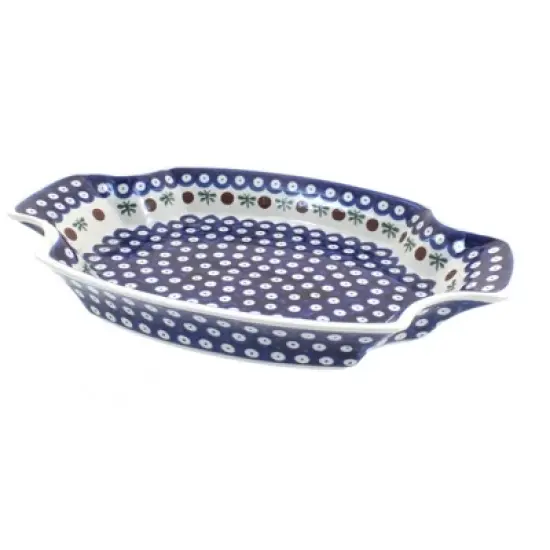 Blue Rose Polish Pottery 1208 Zaklady Large Serving Tray image {7}