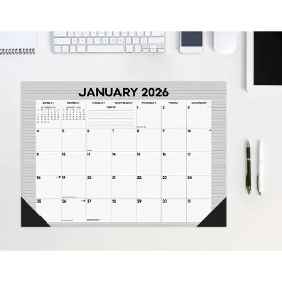 Willow Creek Press Pinstripe Academic July 2025 - June 2026 17"x12" Small Monthly Deskpad Calendar image {5}