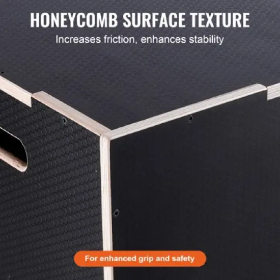 VEVOR 3 in 1 Plyometric Jump Box, 30/24/20 Inch Wooden Plyo Box, Platform & Jumping Agility Box, Anti-Slip Fitness Exercise Step Up Box image {3}