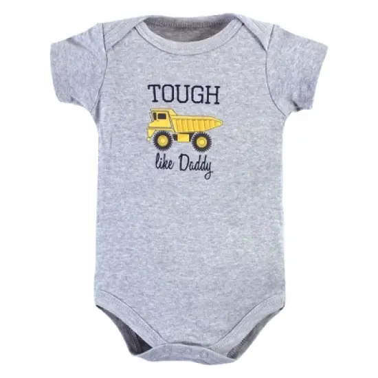 Hudson Baby Infant Boy Cotton Bodysuits, Construction 3-Pack image {2}