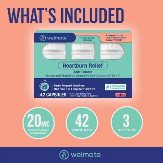 Heartburn Relief: Esomeprazole Magnesium 20mg provides all-day and night protection from frequent heartburn. image {5}