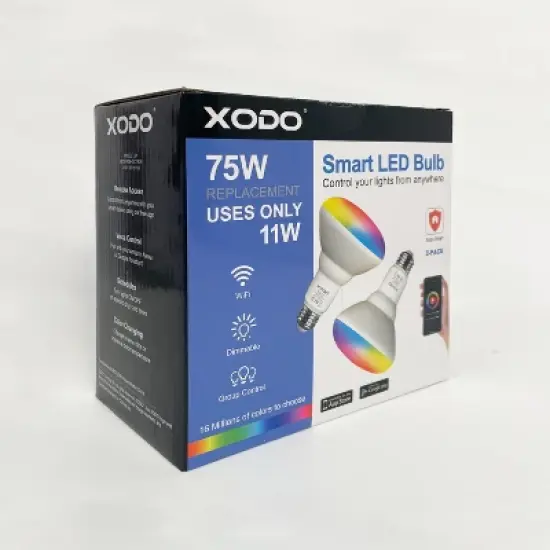 XODO Lb1 (2-pack) Smart Wi-Fi BR30 E26 Dimmable Flood Light Bulb image {5}