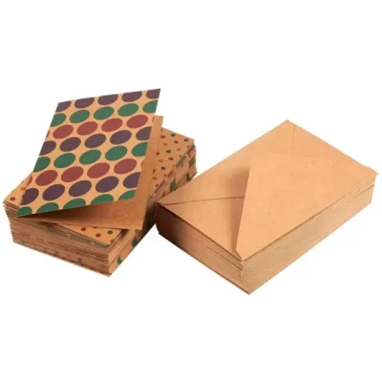 Best Paper Greetings 36 Pack Brown Kraft Polka Dot All Occasions Blank Greeting Cards Bulk Sets with Envelopes 4x6 in image {3}