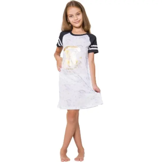 Harry Potter Pajama Hogwarts Gold Crest Short Sleeve Raglan Nightgown image {3}