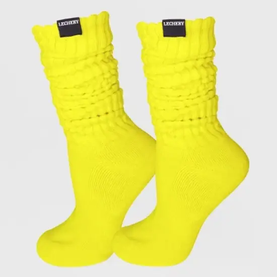 LECHERY Unisex Scrunch Slouchy Woven Tab Socks (1 Pair) image {8}