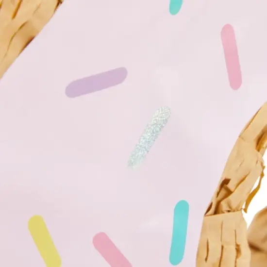 Blue Panda Small Pink Donut Pinata for Two Sweet Birthday Party Decorations, Baby Shower, Donut Grow Up Theme 13 x 3 In image {3}