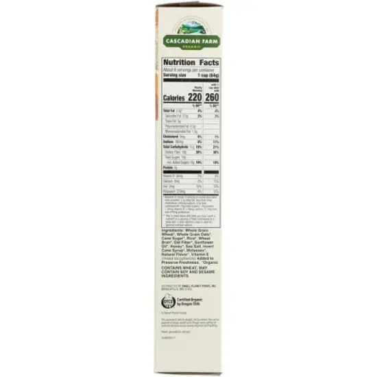 Cascadian Farm Organic Hearty Morning Fiber Cereal - Case of 10/14.6 oz image {4}