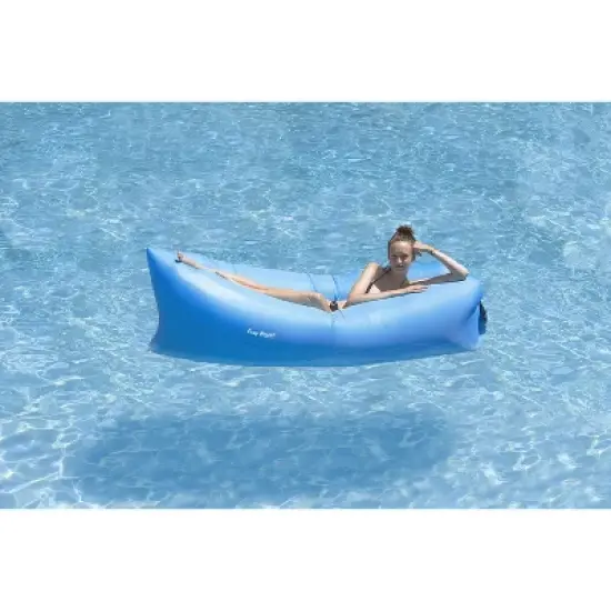 Pool Central 94" Inflatable Easy Breeze 1-Person Land or Water Air Sofa - Blue image {2}