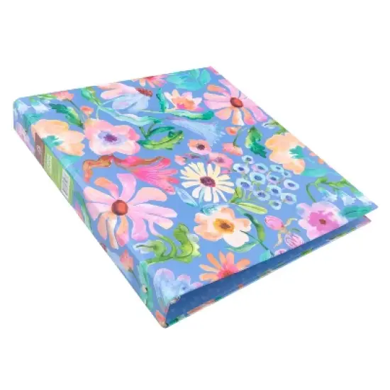 greenroom 1" Ring Binder Painted Blooms Peri image {1}
