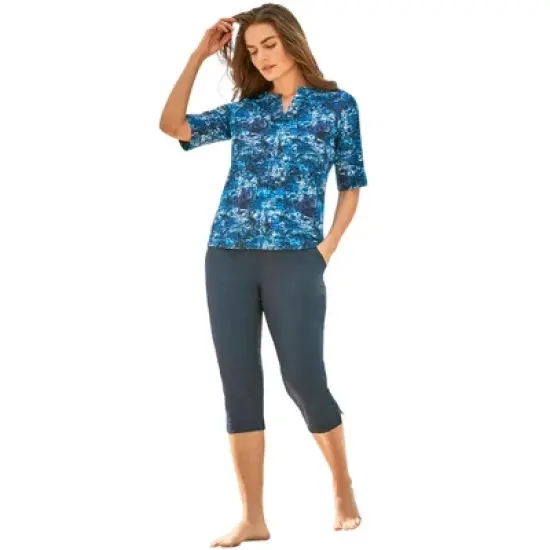 Swim 365 Women&rsquo;s Plus Size Three-Quarter Sleeve Swim Tee image {6}