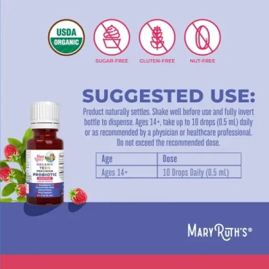 MaryRuth's Organic Teen Precision Probiotic Digestive Liquid Drops image {2}