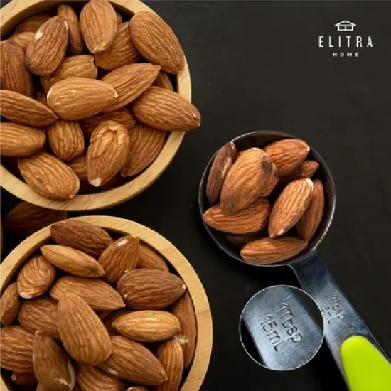 Elitra Home Complete Measuring Set, 13-Pack Stainless Steel Cups, Spoons, Plastic Measuring Pitchers with Spout - Engraved Measurements image {4}