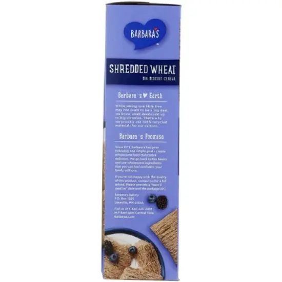 Barbara's Bakery Shredded Wheat Cereal - Case of 12/15 oz image {3}