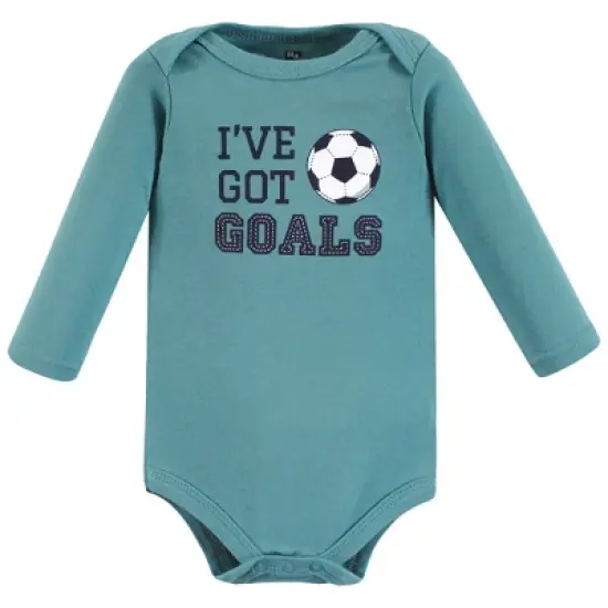 Hudson Baby Unisex Baby Cotton Long-Sleeve Bodysuits, Sports Stripes image {7}