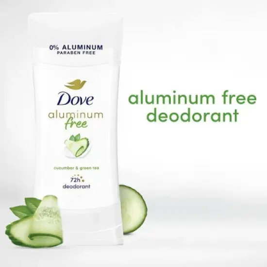 Dove Beauty Cucumber & Green Tea Solid Deodorant Stick Twin Pack - Aluminum-Free 2.6oz/2ct image {2}