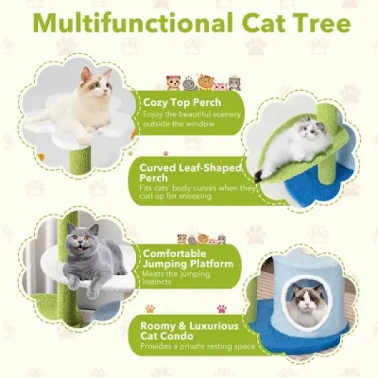 Costway 4-Tier Modern Cat Tree Tower Kitten Activity Center with Sisal Scratching Post image {5}