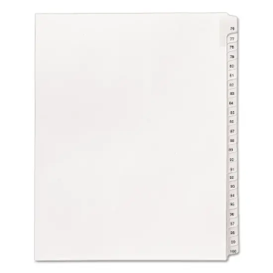Avery Allstate-Style Legal Exhibit Side Tab Dividers 25-Tab 76-100 Letter White 01704 image {6}