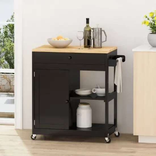 Telfair Kitchen Cart with Wheels - Christopher Knight Home image {1}