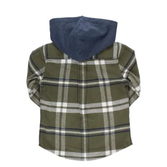 RuggedButts Oliver Plaid Hooded Button Down Shirt image {1}
