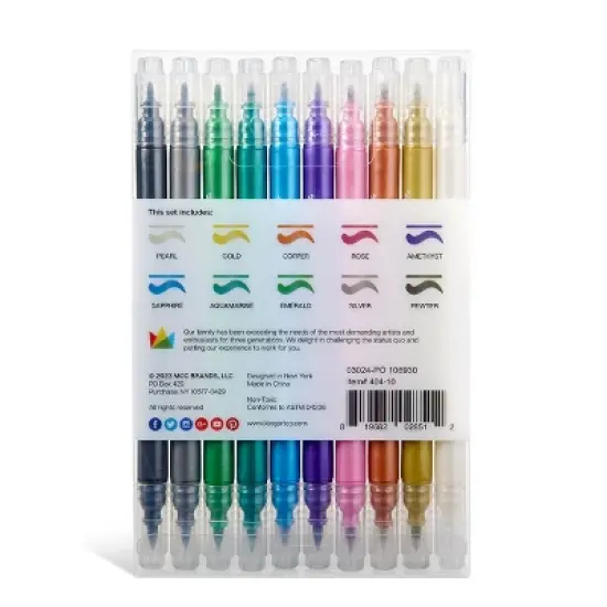 KINGART Twin-Tip Metallic Pens 10 Colors image {9}