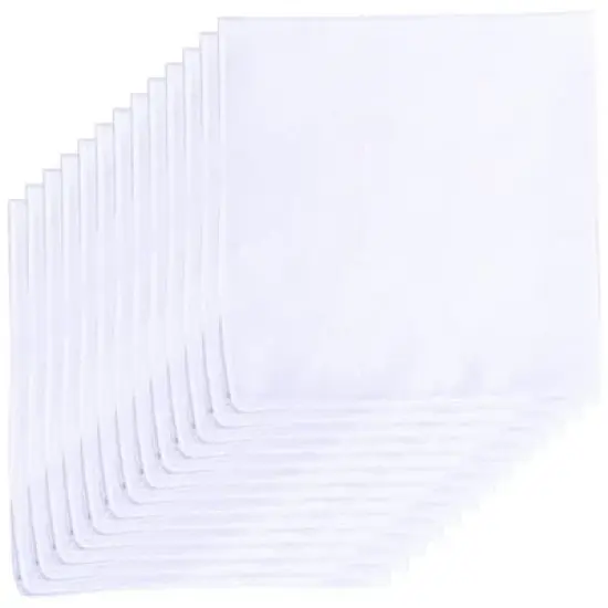 Men's White 100% Cotton Soft Finish Handkerchiefs image {7}