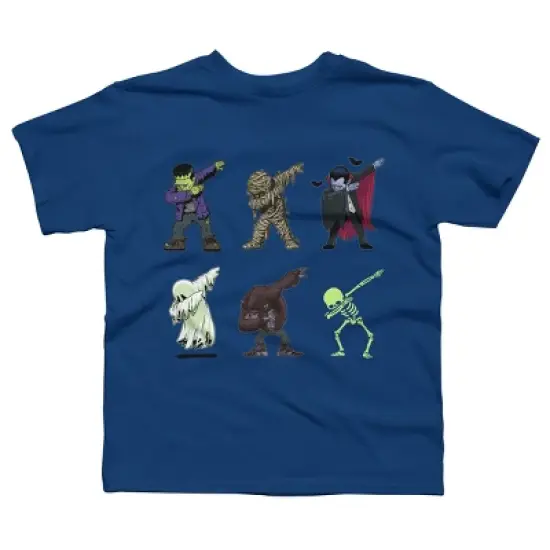 Boy's Design By Humans Dabbing Halloween Creatures Skeleton Zombie Dab By vomaria T-Shirt image {5}