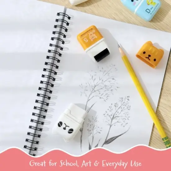 Wrapables Cute Animal Erasers with Clean Up Roller and Cover (Set of 6) image {5}