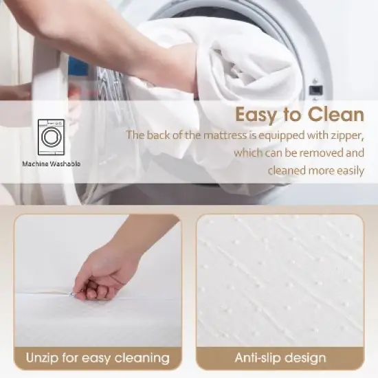 FDW 5 Inch Gel Memory Foam Mattress,Gel Infused Mattress CertiPUR-US Certified,Bed-in-a-Box with Non-Slip Bottom,Fiberglass Free image {5}