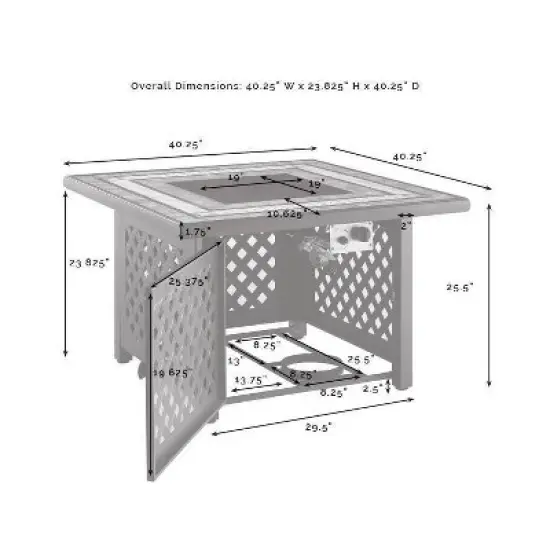 Bradenton 5pc Outdoor Wicker Arm Chair & Fire Table Set - Crosley
 image {17}