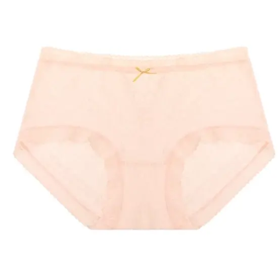 Agnes Orinda Women's Lace Trim High Rise Solid Brief Stretchy Rib Underwear image {8}